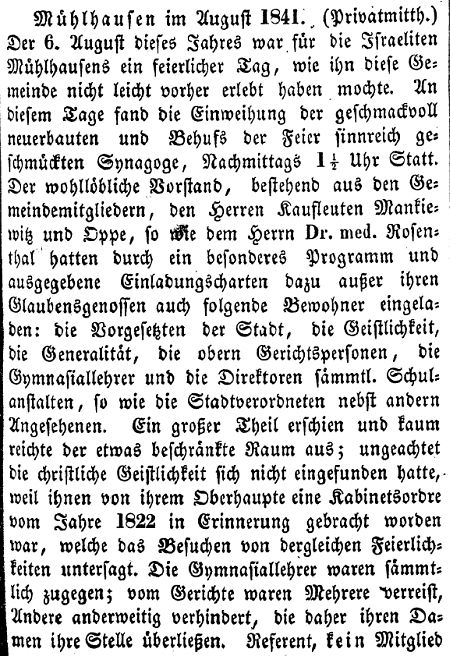 Die Synagoge in Mühlhausen (Thüringen, UnstrutHainichKreis)